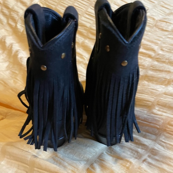 NWOTS FRINGE Leather Infant Toddler Cowboy cowgirl Boots! old west size 4C RARE! - Picture 4 of 6